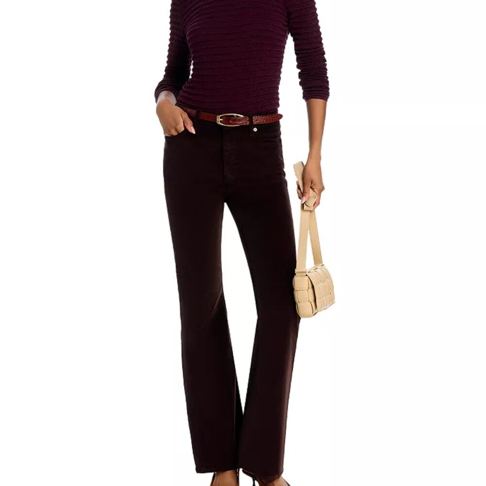 FRAME LE EASY FLARE CORDUROY JEANS ESPRESSO 33 (14) NWT